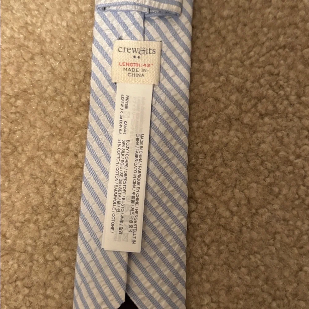 Crewcuts Blue and White Striped Kids Tie